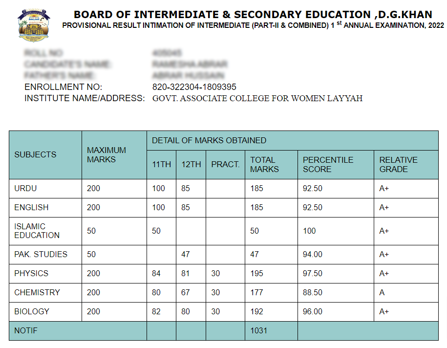 Dg Khan Board 12th Result 2024 Pdf - Naoma Loralyn