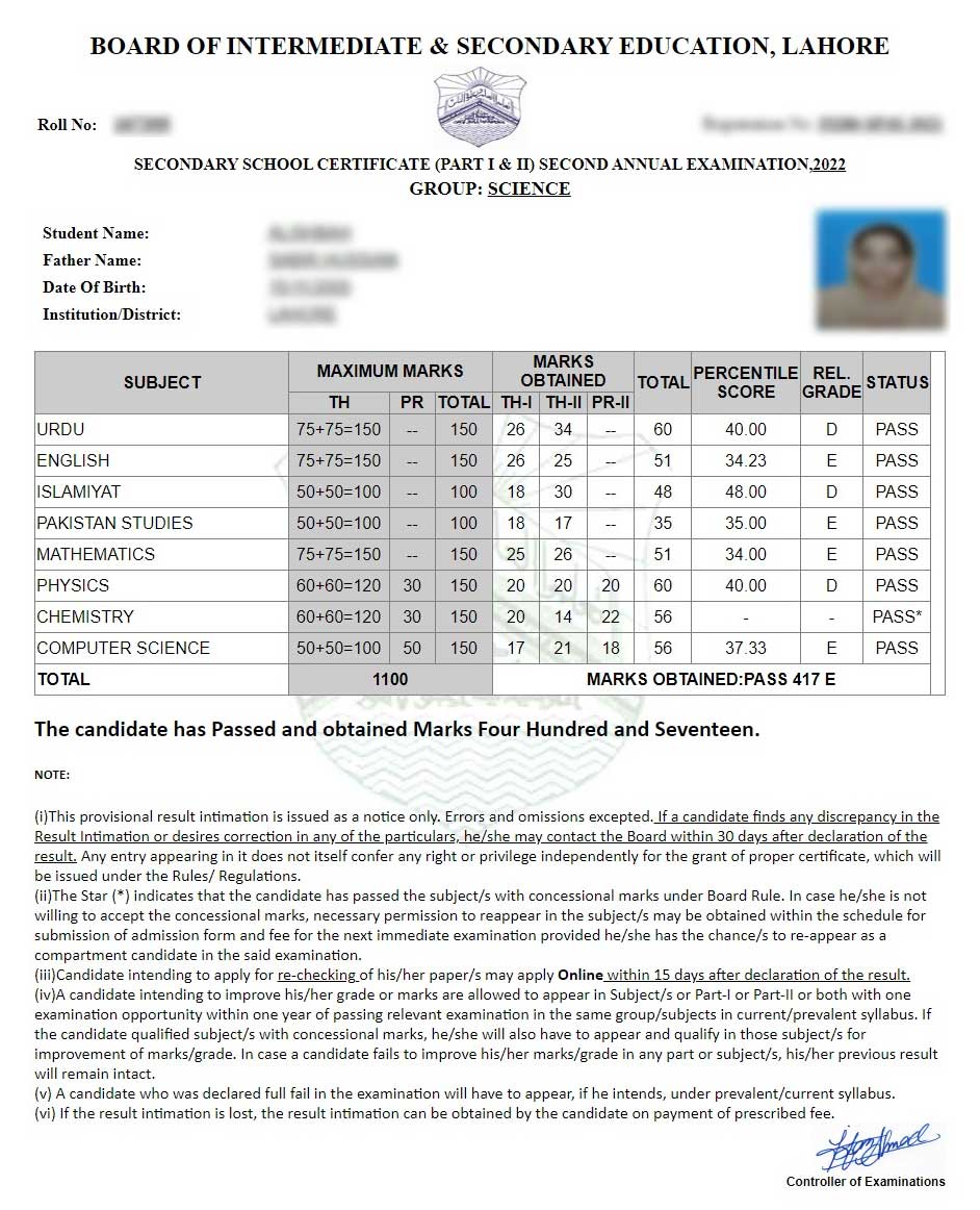 First Year Result 2024 Lahore Board Gerri Juanita